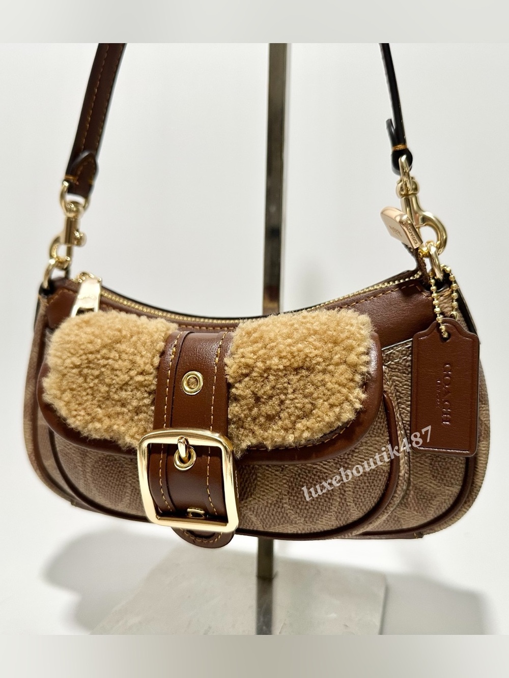 Coach Ashton Mini Shoulder/Crossbody Bag Signature Canvas Brown/Tan CDB13